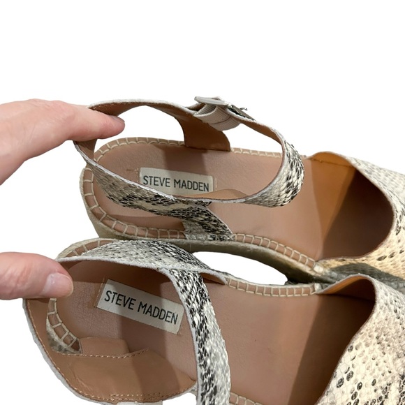 Steve Madden Black White & Gray Cabo Snake Print Espadrille Sandals, Size 10M - Picture 12 of 12